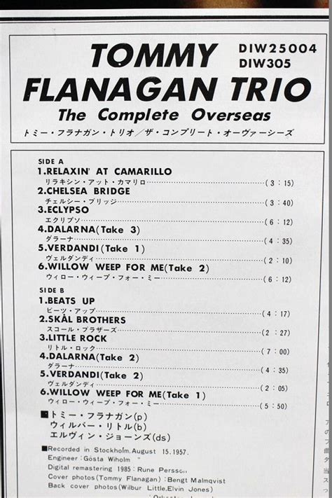 Yahoo オークション LP Tommy Flanagan Trio The Complete Overseas