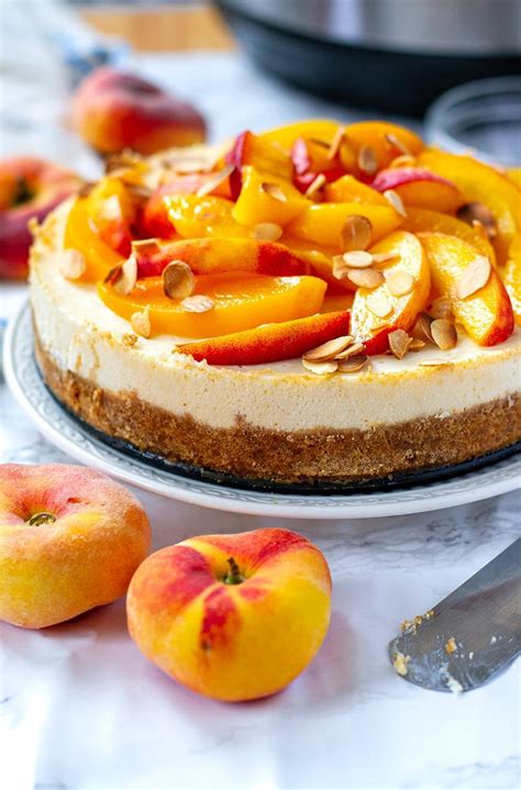 Instant Pot Peach Cheesecake (Light & Healthy )