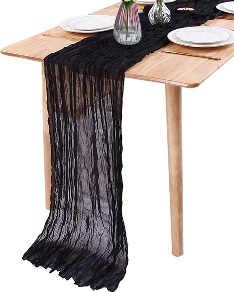 Amazon Jyflzq Black Cheesecloth Table Runner X Inch Gauze