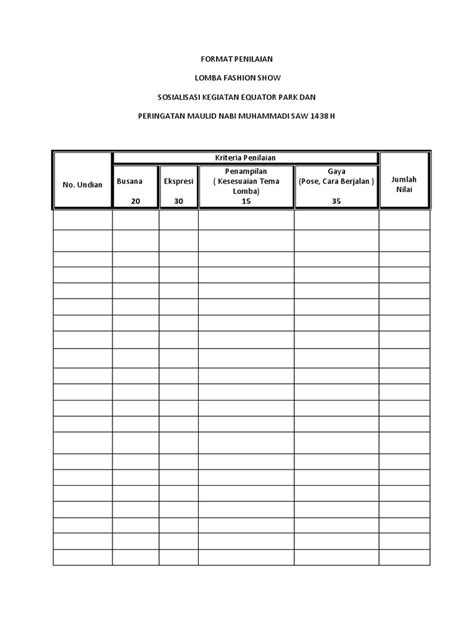 Format Penilaian Lomba Pdf