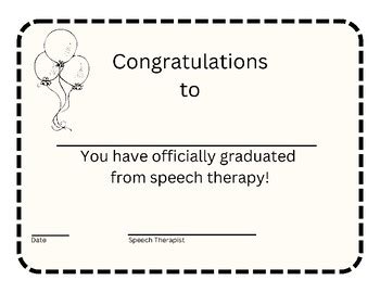 Speech Therapy Graduation Certificate By Sensible Speech Therapy