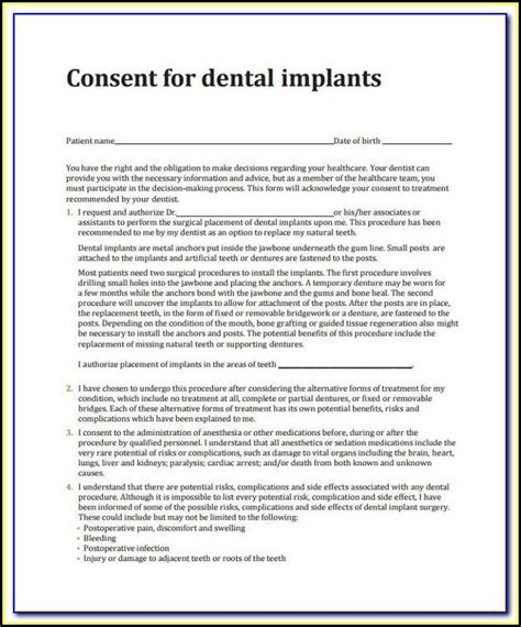 Dental Crown Shade Consent Form Form Resume Examples 05ka07qm1w