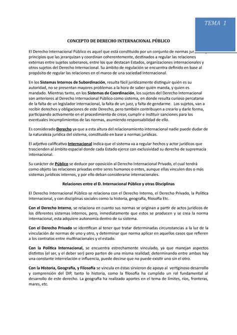 1 Concepto Y Fundamentos Del Derecho Internacional Público Concepto