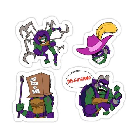 Rottmnt Donnie Batch Sticker By Pricklydapper Tmnt Teenage Mutant