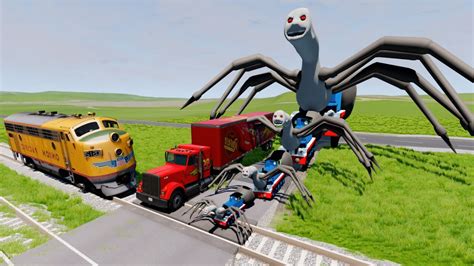 Mack Truck And Big And Small Cursed Thomas EXE Tank Engine Vs TRAIN