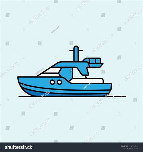 Cute Speed Boat Cartoon Vector Illustration Stock Vector (Royalty Free ...