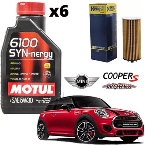 Kit Troca Óleo Motul 6100 5w30 Mini Cooper S 2 0 2015 B48