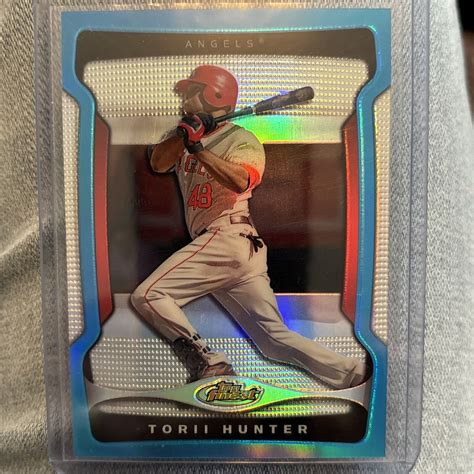 Topps Finest Torii Hunter Blue Refractor Los Angeles