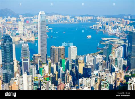 Hong Kong China City Skyline From Victoria Peak Stock Photo Alamy