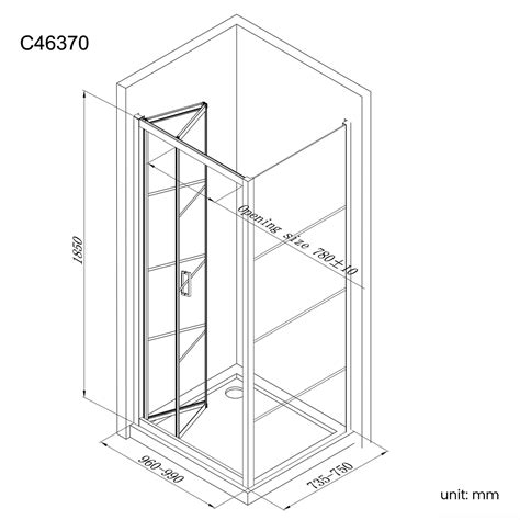 London Matt Black Grid Bifold Shower Enclosure X Mm