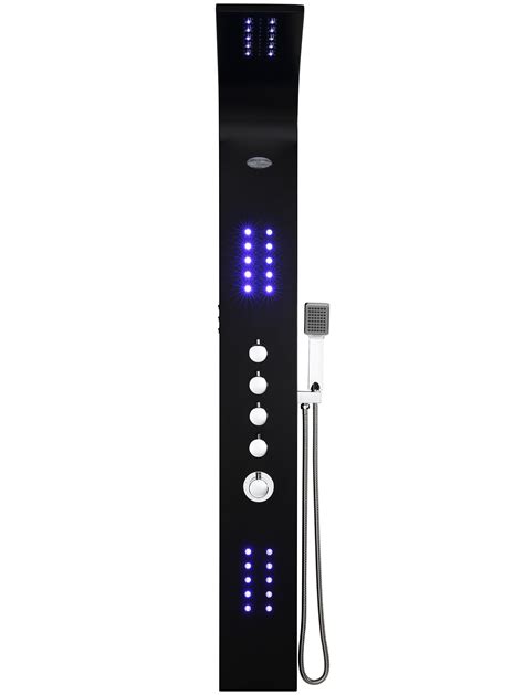 Colonne Douche Hydromassante Leds Noire 50 Micro Jets FELICITA