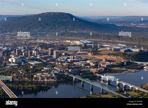 Aerial View Of Lookout Mountain And The Tennessee River In Chattanooga