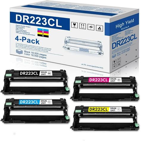 Brother Dr 223cl Drum Unit 4 Pack For Various Printers 1 Black 1 Cyan