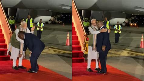 Papua New Guinea PM Touches PM Modi S Feet In Heartwarming Gesture