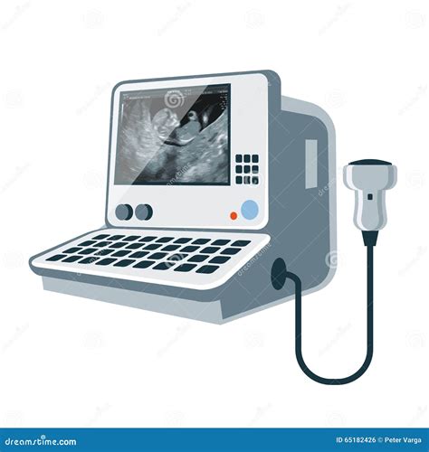 Medical Ultrasonic Diagnostic Machine Stock Vector Image 65182426