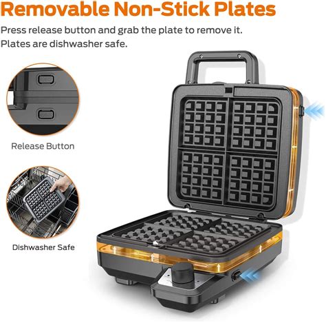 Buy Mzdxj Waffle Maker With Removable Plates Slice Belgian Waffle