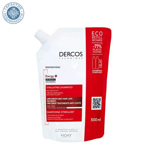 Vichy Dercos Шампунь против выпадения волос Energy+ (сменный блок) 500 ...