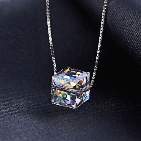 Malanda Crystal From Swarovski Square Beads Pendants Necklaces For