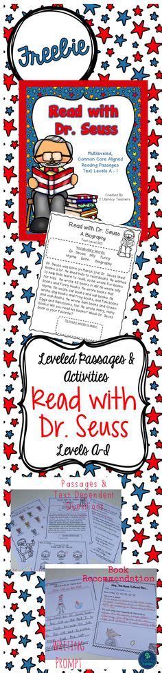 Read With Dr Seuss Ccss Aligned Leveled Passages Activities Levels