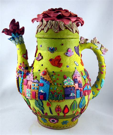 Polymer Clay Covered Teapot Georgia P Designs