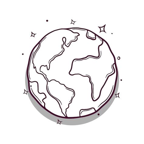 Premium Vector Hand Drawn Planet Earth Vector Illustration