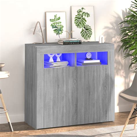 Sideboard Mit Led Beleuchtung Grau Sonoma X X Cm Weddig