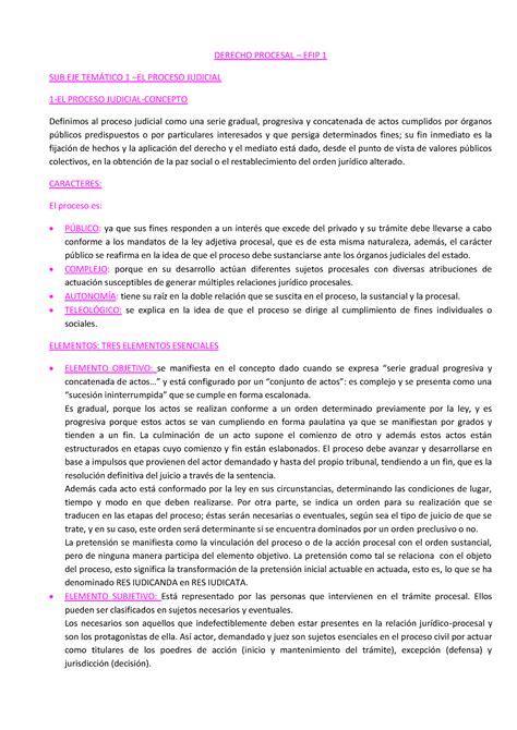 Derecho Procesal RESUMEN DERECHO PROCESAL EFIP 1 SUB EJE TEMTICO