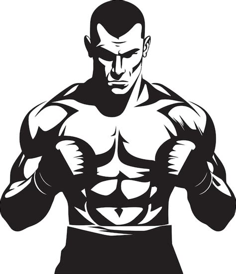 Punch force черный силуэт боксера эмблема кулак ярость иконический ...