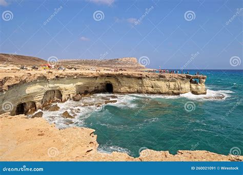 Panorama of Sea Caves on Cape Greco Peninsula, Cyprus Stock Image ...