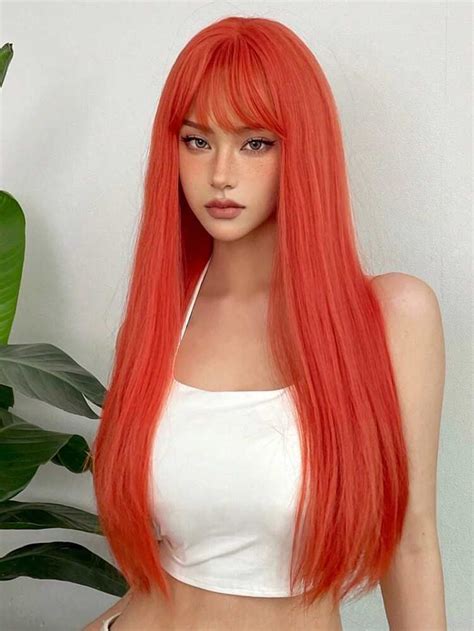 Free Returns Free Shipping Long Straight Synthetic Wig With Bangs Synthetic Woven Wigs At