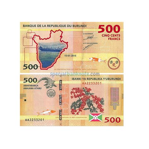 Burundi Francs Banknote Unc Special Minds Store