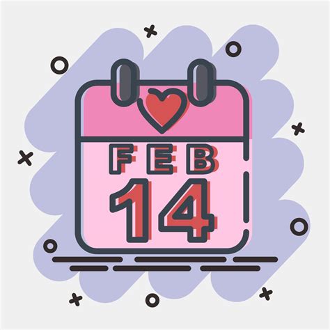 Icon Valentine Day Calendar Valentine Day Celebration Elements Icons