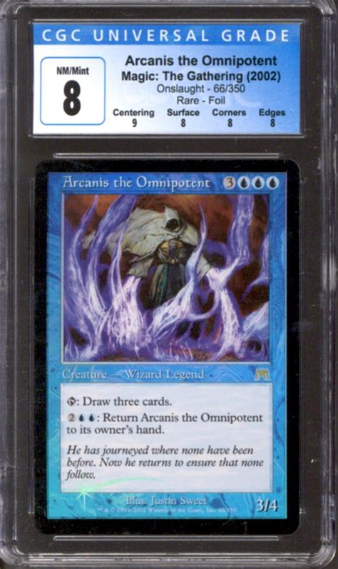 Magic The Gathering Onslaught Foil Arcanis The Omnipotent 66 350 Cgc 8 Near Mint Nm Da Card