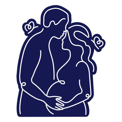 Diseño Png Y Svg De Silueta Recortada De Una Pareja Esperando A Su Bebé