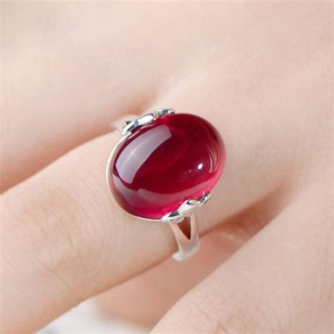 Oval Big Stone Rings For Women Luxury Adjustable Women Vintage Ring