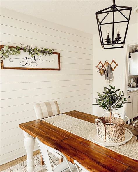 Shiplap Paneling Accent Wall In Dining Room Soul Lane