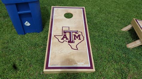 Aggie Cornhole Boards With Texas Outline Triple Crown Tailgate