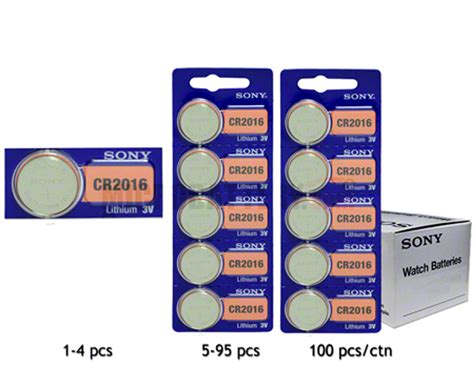 Cr2016 Battery By Murata Sony 3v Lithium Coin Cell