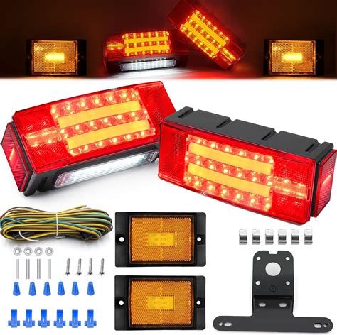 Rvxhua Led Submersible Trailer Tail Lights Kit 12v Led Utility Boat Lighting Whalo