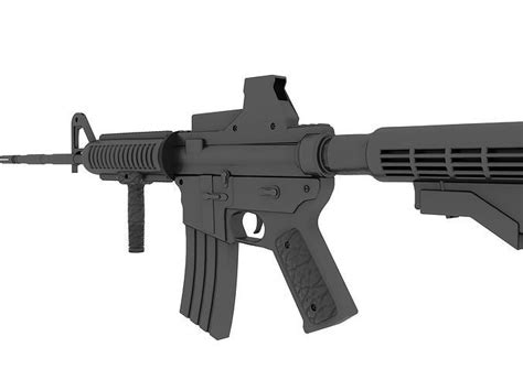 Weapon M16 3d Model Rigged Cgtrader