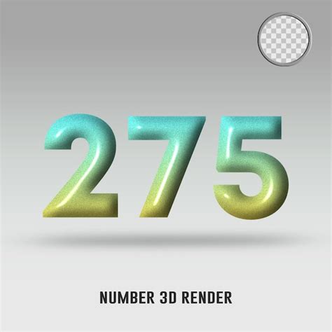 Premium PSD | 3d render number 275 yellow tosca gradient color