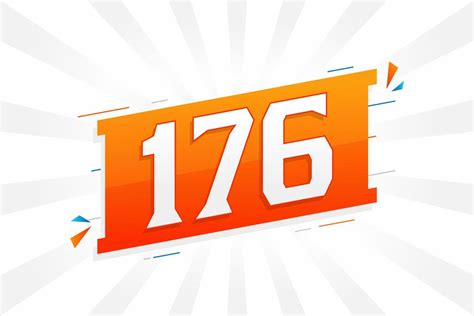 176 number vector font alphabet. Number 176 with decorative element ...