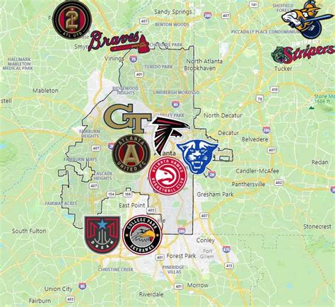 Sports Teams In Atlanta Sport League Maps