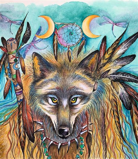 Shaman Wolf Spirit Painting By Deborah Muller Pixels