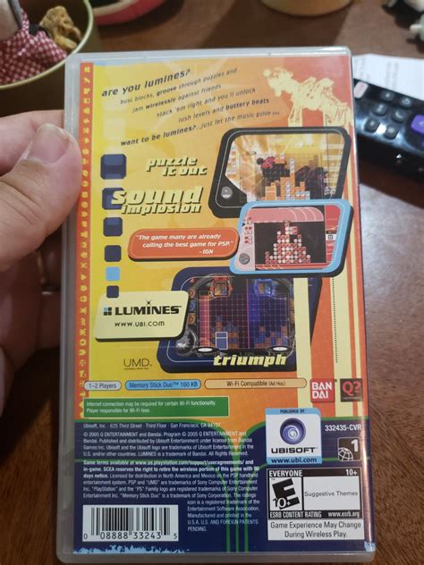 Lumines Item Box And Manual PSP