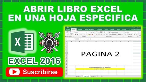 Abrir Libro Excel En Una Hoja Especifica Youtube