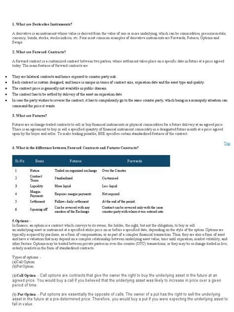 finance document  swap finance option finance