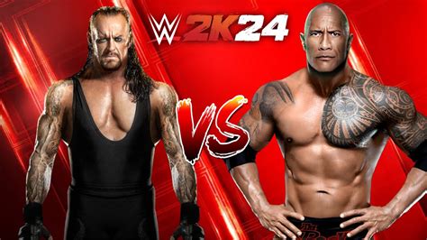 The Rock Vs Undertaker No Holds Barred Match WWE 2k24 YouTube