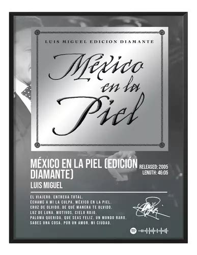 Cuadro Luis Miguel Mexico En Piel Music Firma C Marco 60x50 Meses Sin