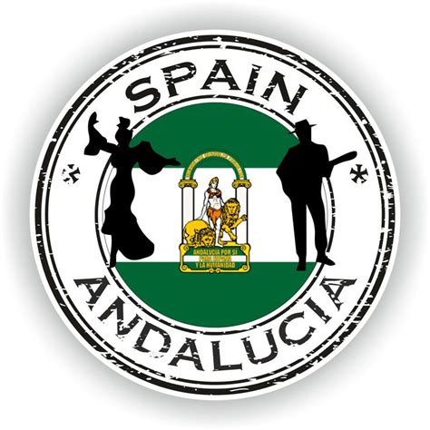 Spain Andalucia Seal Sticker Round Flag For Laptop Book Fridge Etsy